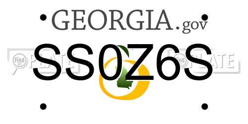 SS0Z6S Georgia License Plate