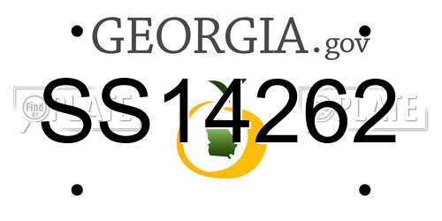 SS14262 Georgia License Plate
