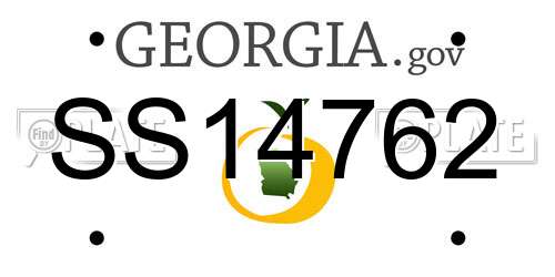 SS14762 Georgia License Plate