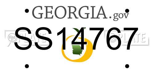 SS14767 Georgia License Plate