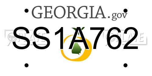 SS1A762 Georgia License Plate