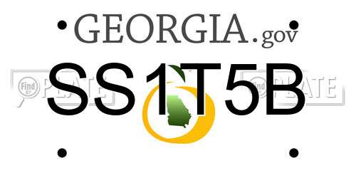 SS1T5B Georgia License Plate