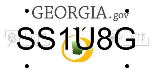 SS1U8G Georgia License Plate