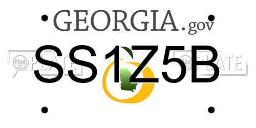 SS1Z5B Georgia License Plate