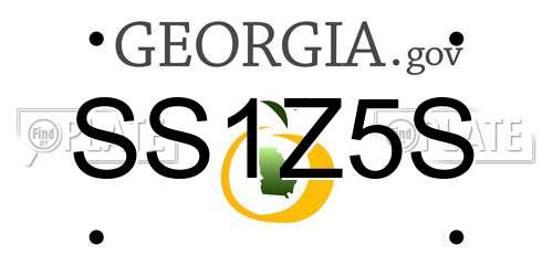 SS1Z5S Georgia License Plate
