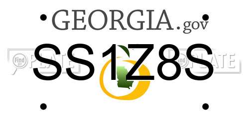 SS1Z8S Georgia License Plate