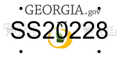 SS20228 Georgia License Plate
