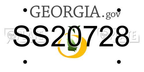 SS20728 Georgia License Plate