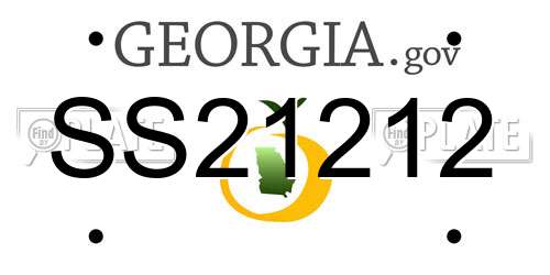 SS21212 Georgia License Plate