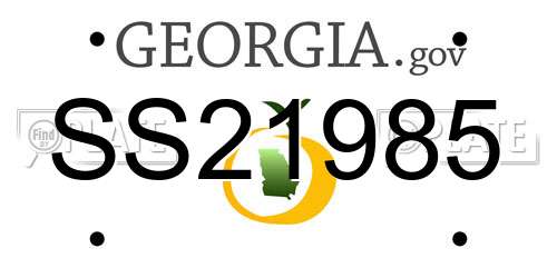 SS21985 Georgia License Plate