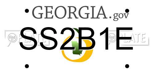 SS2B1E Georgia License Plate