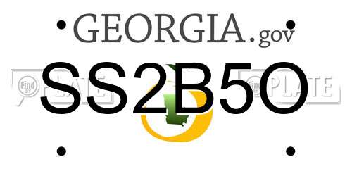 SS2B5O Georgia License Plate