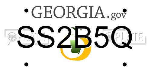 SS2B5Q Georgia License Plate