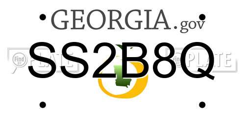 SS2B8Q Georgia License Plate