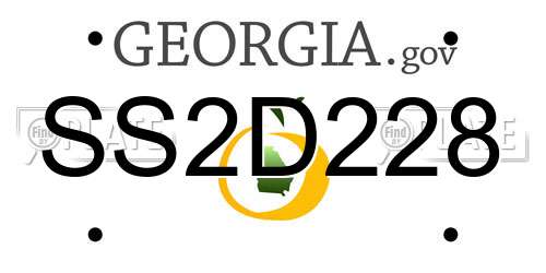 SS2D228 Georgia License Plate