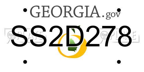 SS2D278 Georgia License Plate