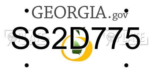 SS2D775 Georgia License Plate