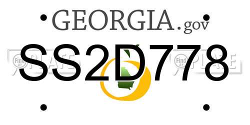 SS2D778 Georgia License Plate