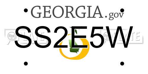 SS2E5W Georgia License Plate
