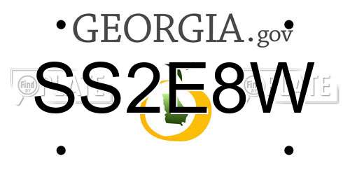 SS2E8W Georgia License Plate