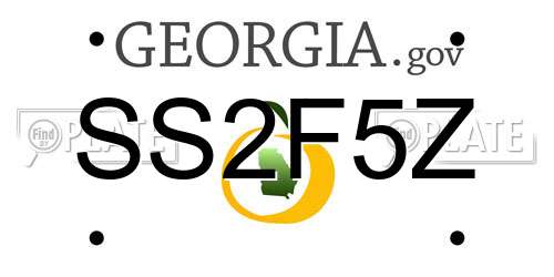 SS2F5Z Georgia License Plate