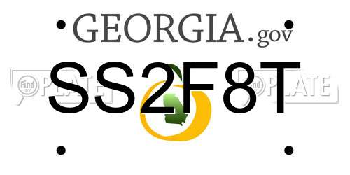 SS2F8T Georgia License Plate