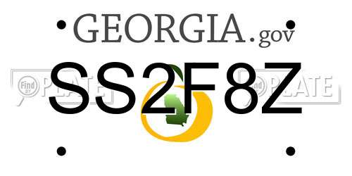 SS2F8Z Georgia License Plate