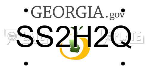 SS2H2Q Georgia License Plate