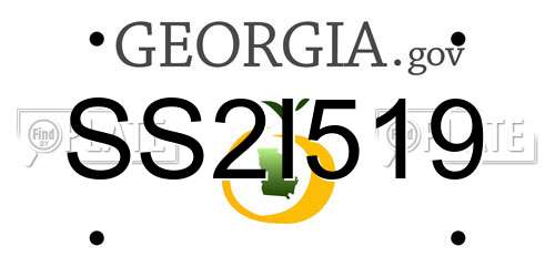 SS2I519 Georgia License Plate