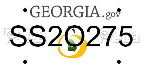 SS2O275 Georgia License Plate