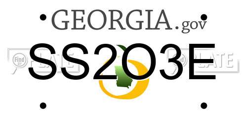 SS2O3E Georgia License Plate