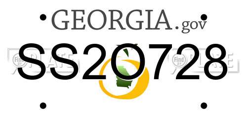 SS2O728 Georgia License Plate