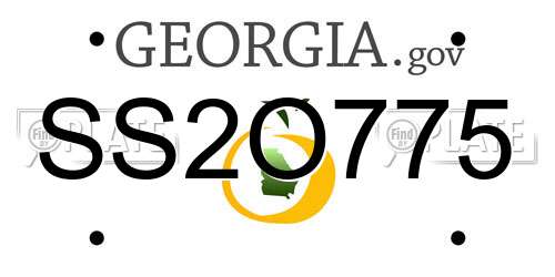 SS2O775 Georgia License Plate