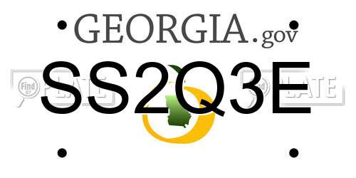 SS2Q3E Georgia License Plate