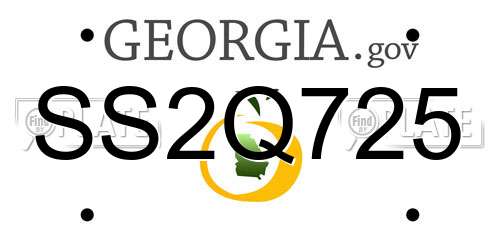 SS2Q725 Georgia License Plate