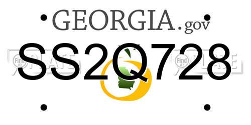 SS2Q728 Georgia License Plate