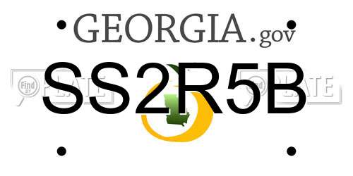 SS2R5B Georgia License Plate