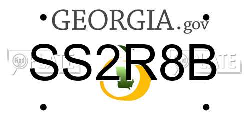 SS2R8B Georgia License Plate