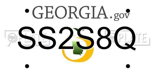 SS2S8Q Georgia License Plate