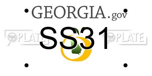 SS31 Georgia License Plate