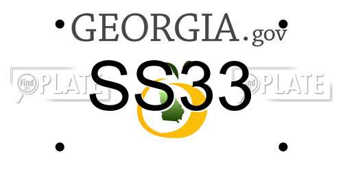 SS33 Georgia License Plate
