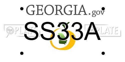 SS33A Georgia License Plate