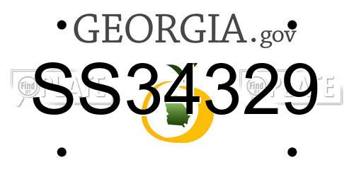 SS34329 Georgia License Plate