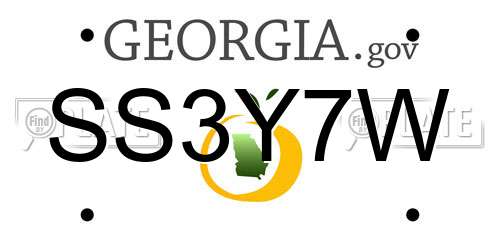 SS3Y7W Georgia License Plate