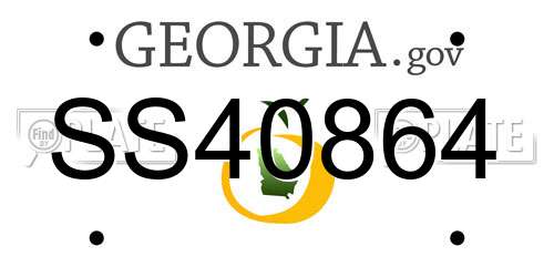 SS40864 Georgia License Plate