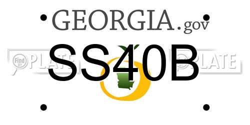 SS40B Georgia License Plate