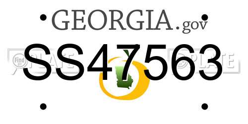 SS47563 Georgia License Plate