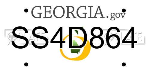 SS4D864 Georgia License Plate