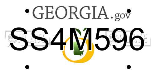 SS4M596 Georgia License Plate