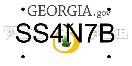 SS4N7B Georgia License Plate